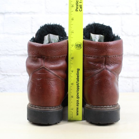 Women's Brown Pebbled Leather Lined Winter Ankle Boots Canada Made Size 9 D - Picture 8 of 9